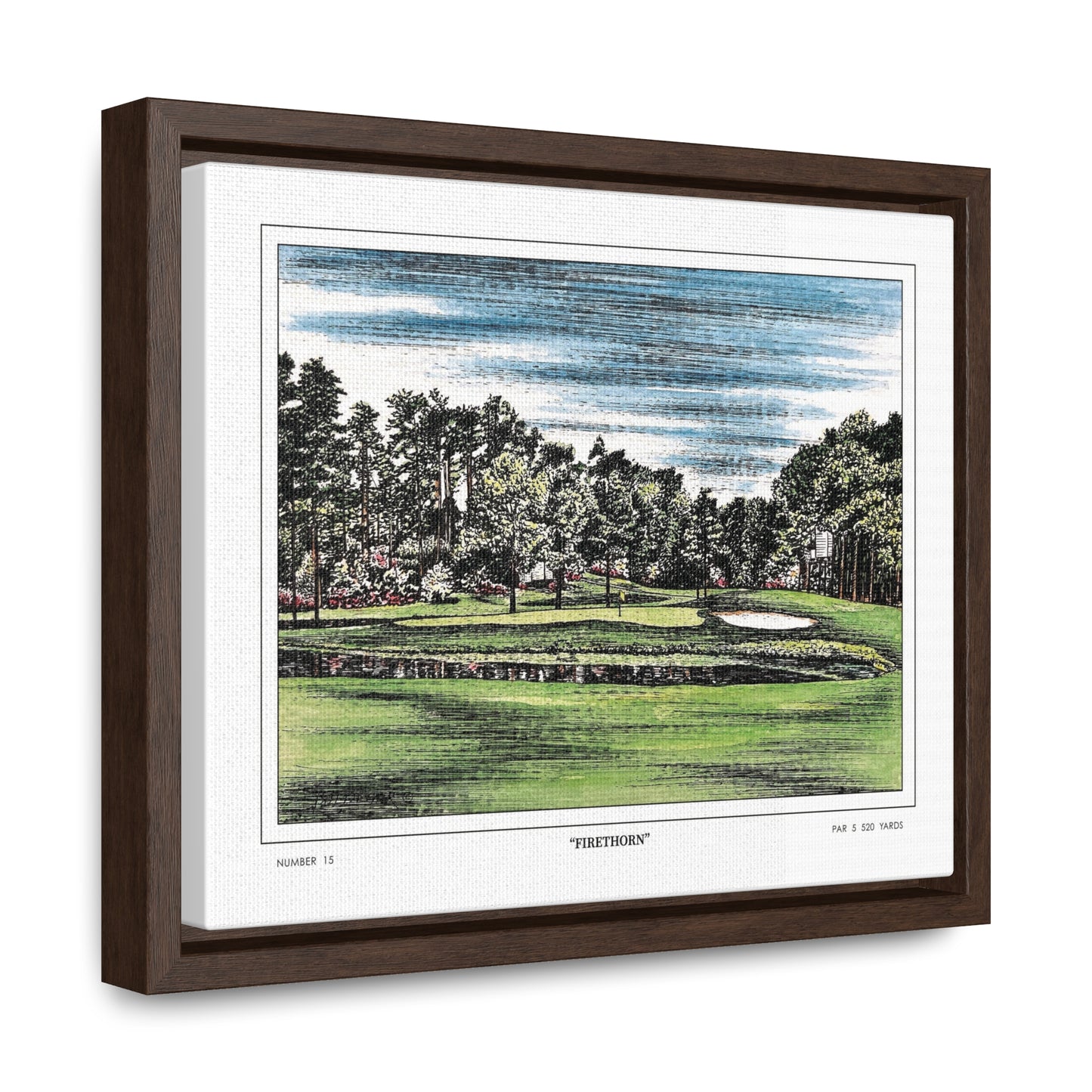 Firethorn Hole 15 Framed Canvas Golf Art