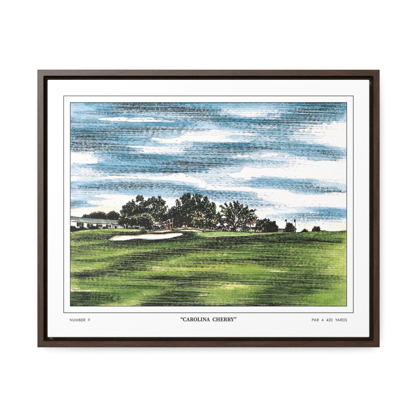 Carolina Cherry Framed Canvas Golf Art