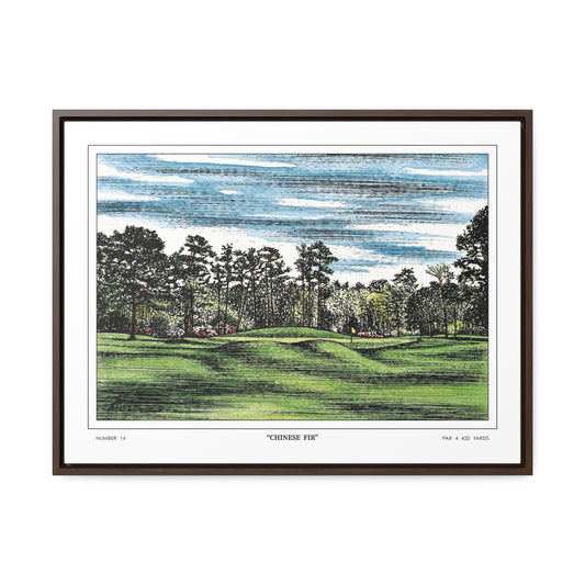 Chinese Fir Framed Canvas Golf Print for Wall