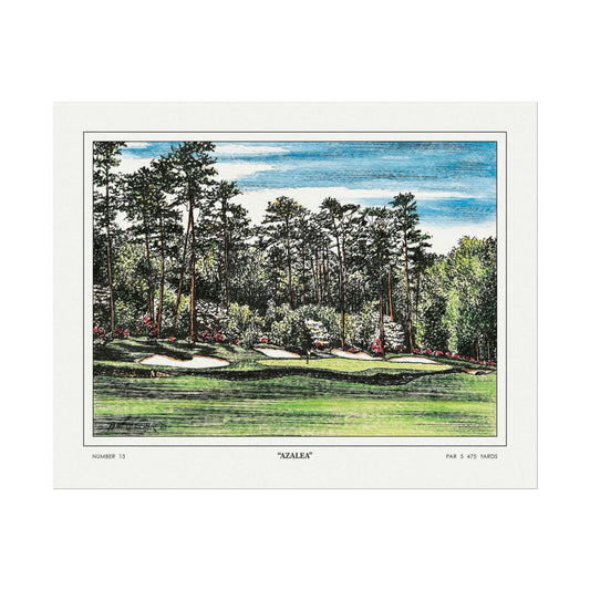 Hole 13 "Azalea" in 1968 Original Golf Watercolor Art