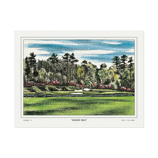 Hole 12 "Golden Bell" in 1968 Original Golf Wall Art