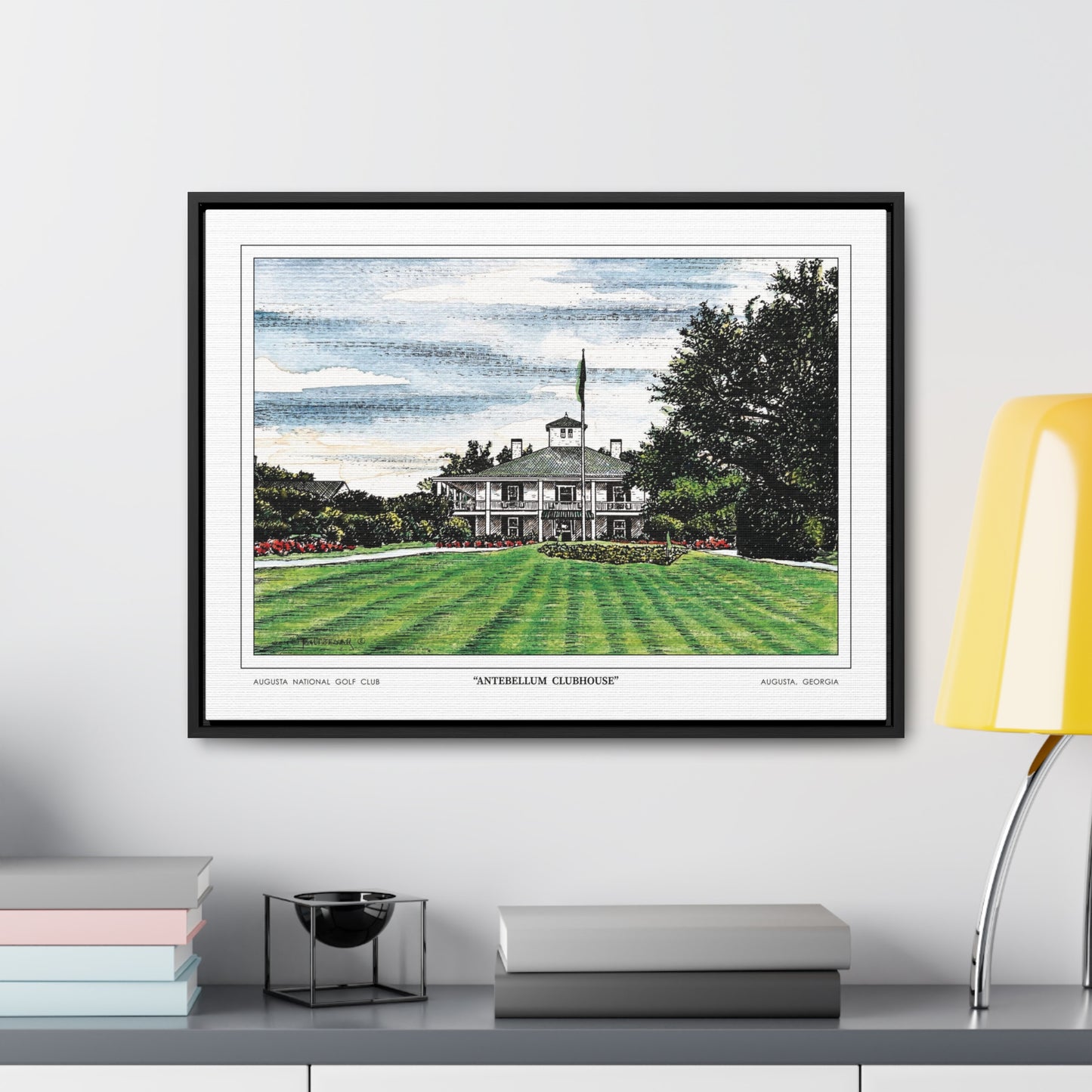 "Antebellum Clubhouse" Framed Canvas Golf Art for Wall