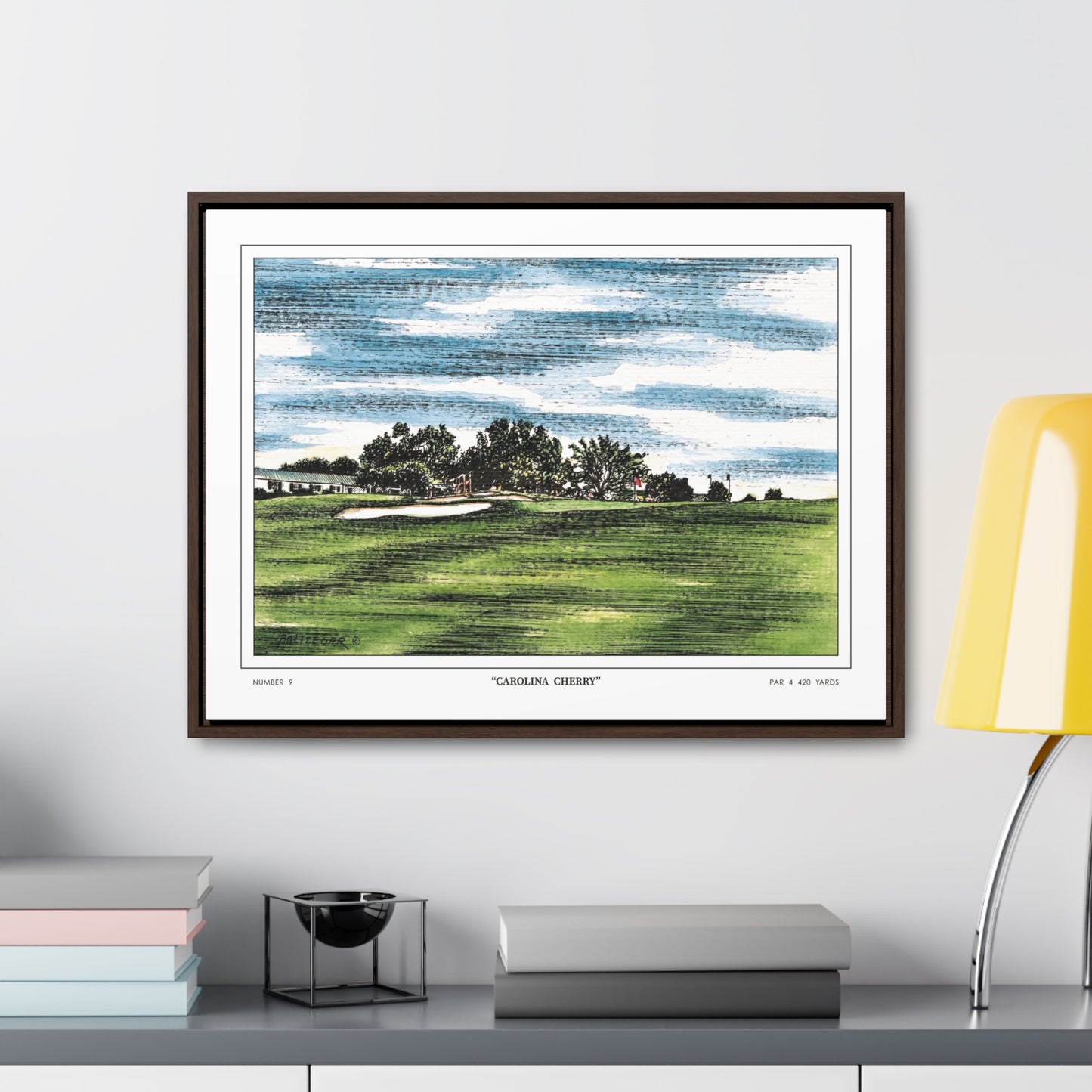 Carolina Cherry Framed Canvas Golf Art