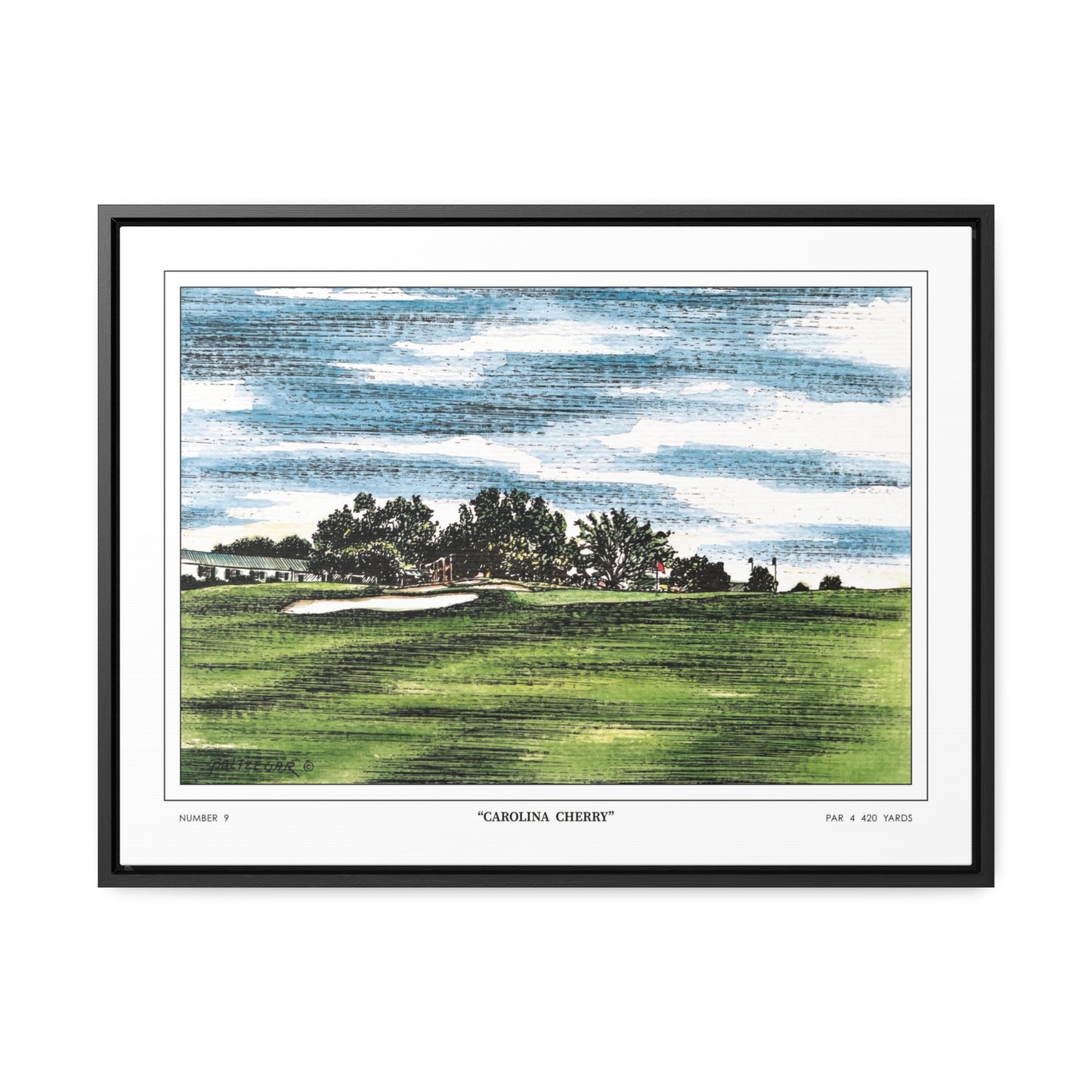 Carolina Cherry Framed Canvas Golf Art