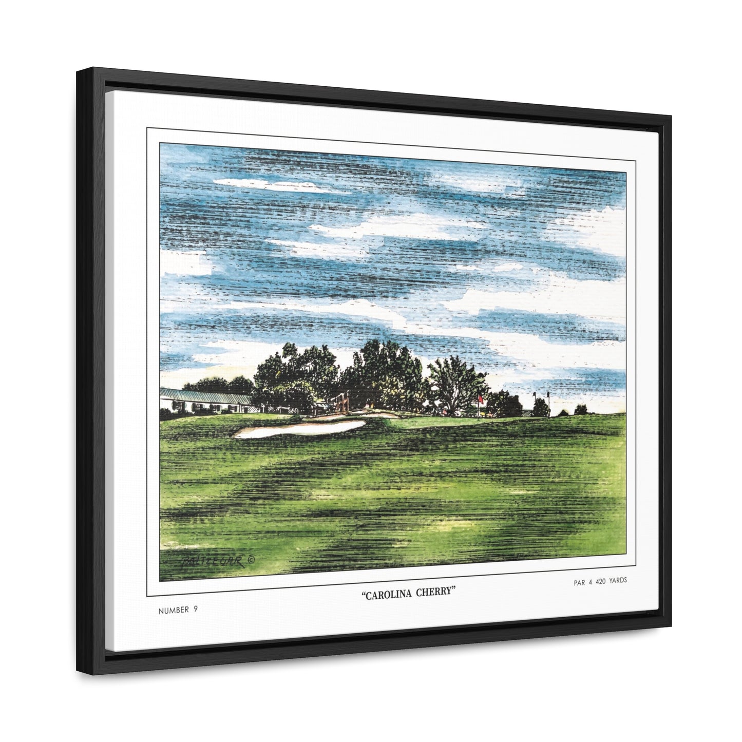 Carolina Cherry Framed Canvas Golf Art