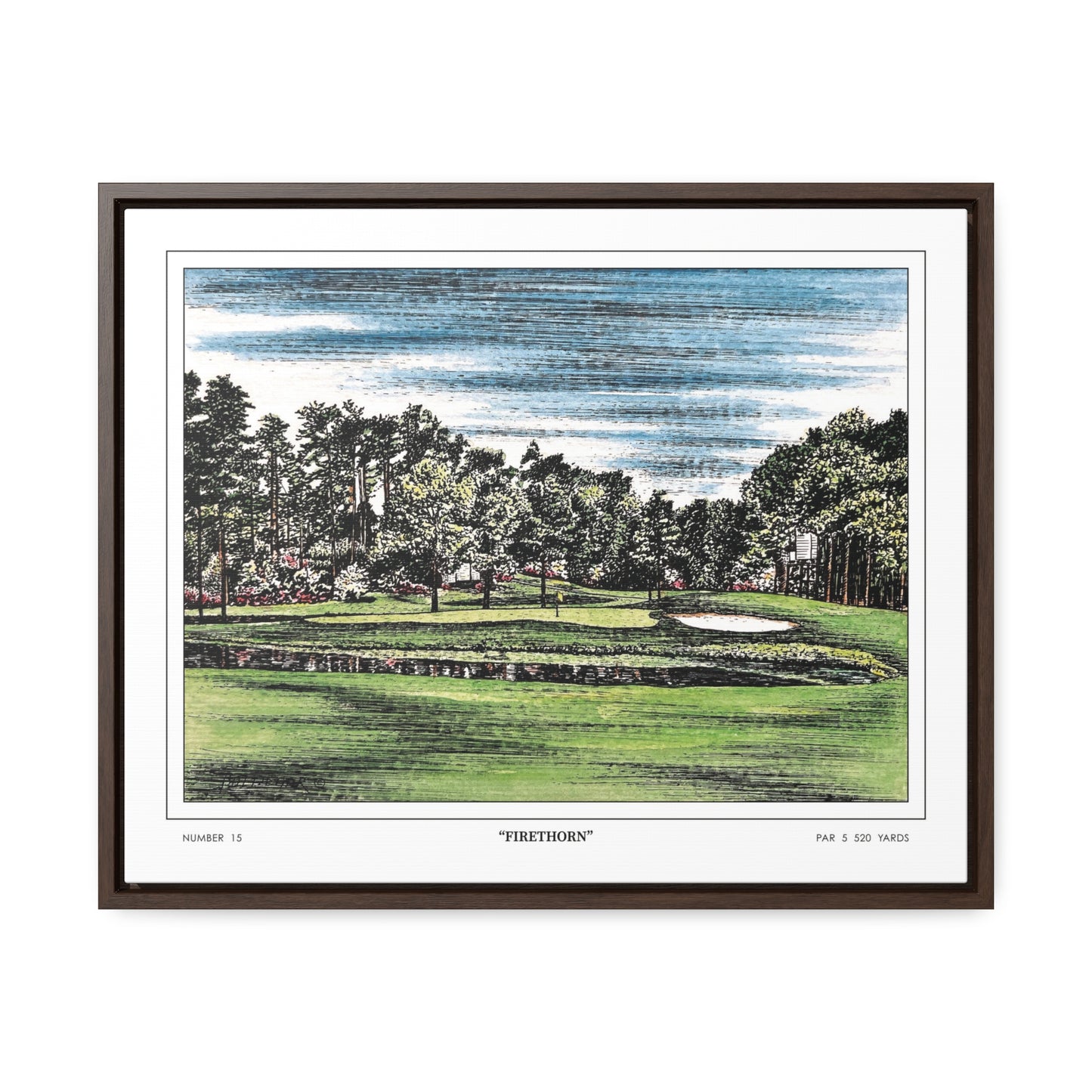 Firethorn Hole 15 Framed Canvas Golf Art