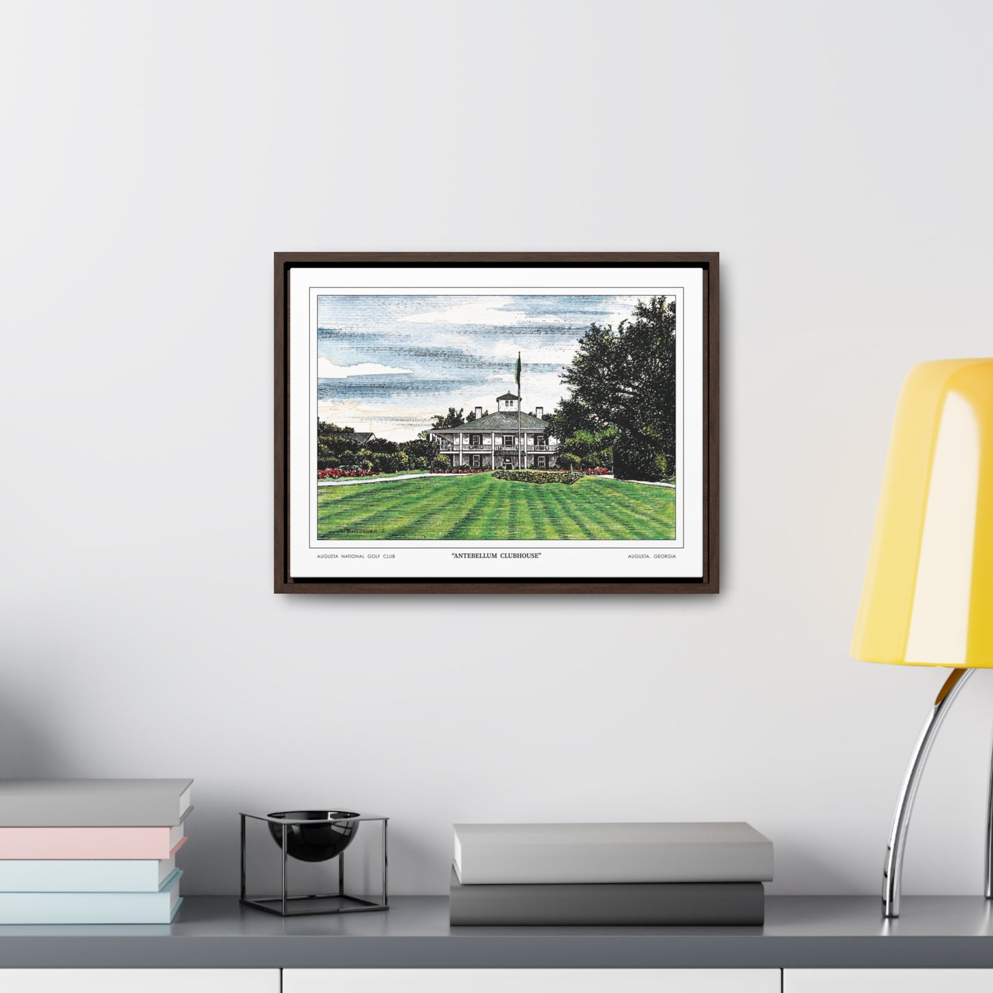 "Antebellum Clubhouse" Framed Canvas Golf Art for Wall