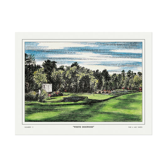 Hole 11 "White Dogwood" in 1968 Original Golf Wall Art